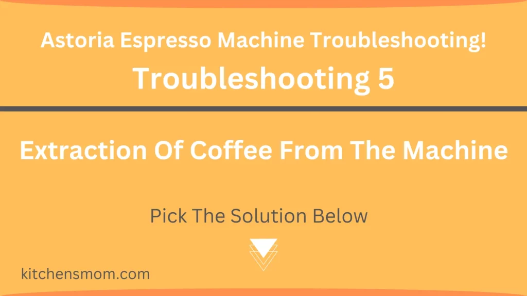 Astoria Espresso Machine Troubleshooting - Extraction Of Coffee From The Machine