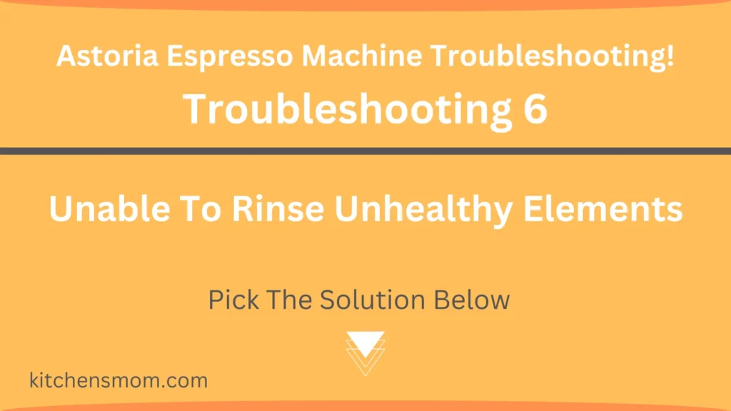 Astoria Espresso Machine Troubleshooting - Unable To Rinse Unhealthy Elements