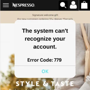 Nespresso Error Code 779
